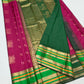 Authentic Vibrant Magenta & Emerald Green Pure Silk Kanjivaram Saree