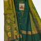 Authentic Emerald Green & Olive Pure Silk Kanjivaram Saree