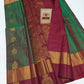 Authentic Dual-Tone Green & Deep Maroon Pure Silk Kanjivaram Saree