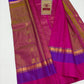 Authentic Dual-Tone Olive Gold & Rani Pink Pure Silk Kanjivaram Saree