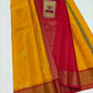 Authentic Vibrant Haldi Yellow & Crimson Red Pure Silk Kanjivaram Saree