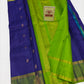 Authentic Royal Blue & Parrot Green Pure Silk Kanjivaram Saree