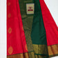 Kanjivaram Silk Saree – Red Wine & Bottel Green Color with Zari Border
