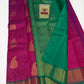 Green & Magenta Kanjivaram Silk Saree with Peacock Zari Motifs