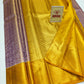 Premium Golden Yellow & Lavender Purple Pure Silk Kanjivaram Saree (Silk Mark Certified)