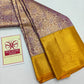 Premium Golden Yellow & Lavender Purple Pure Silk Kanjivaram Saree (Silk Mark Certified)