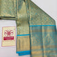 Premium Metallic Aqua Gold & Turquoise Pure Silk Kanjivaram Saree (Silk Mark Certified)