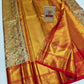 Premium Cream Meenakari Floral & Golden Yellow Pure Silk Kanjivaram Saree (Silk Mark Certified)