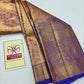 Premium Metallic Gold & Rose Pink Pure Silk Kanjivaram Saree with Royal Purple Zari Border (Silk Mark Certified)