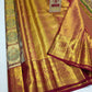 Premium Golden Mustard & Cream Tree-of-Life Pure Silk Kanjivaram Saree with Maroon Zari Border (Silk Mark Certified)