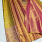 Premium Olive Chartreuse & Rose Pink Pure Silk Kanjivaram Saree (Silk Mark Certified)