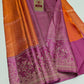Premium Vibrant Orange & Orchid Pink Pure Silk Kanjivaram Saree (Silk Mark Certified)