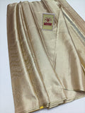 Premium Champagne Gold & Silver Tissue Pure Silk Kanjivaram Saree (Silk Mark Certified)