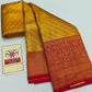 Premium Golden Yellow & Crimson Red Pure Silk Kanjivaram Saree (Silk Mark Certified)