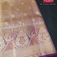 Premium Rose Gold & Champagne Pure Silk Kanjivaram Saree with Royal Orchid Purple Zari Border (Silk Mark Certified)