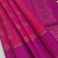 Rani Pink & Magenta Kanjivaram Style Semi-Silk Saree with Gold Zari Round Motifs