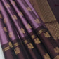 Dusty Mauve & Deep Wine Kanjivaram Style Semi-Silk Saree with Gold Zari Peacock Motifs