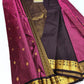 Authentic Deep Magenta & Dark Violet Pure Silk Kanjivaram Saree