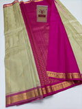 Authentic Soft Sage Green & Vibrant Magenta Pure Silk Kanjivaram Saree