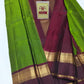 Vibrant Leaf Green & Deep Maroon Pure Silk Kanjivaram Saree with Gold Zari Border (Silk Mark Certified)