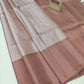 Pastel Pearl Silver & Dusty Rose Pure Silk Kanjivaram Saree with Fine Zari Stripes (Silk Mark Certified)