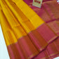 Luminous Golden Yellow & Deep Magenta Pure Silk Kanjivaram Saree (Silk Mark Certified)