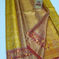 Silk Mark Certified Mustard Yellow & Crimson Red Kanjivaram Pure Silk Saree with Floral & Bird Brocade Border
