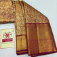 Silk Mark Certified Honey Gold Tissue & Maroon Kanjivaram Pure Silk Saree with Paisley Jaal