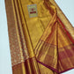 Silk Mark Certified Honey Gold Tissue & Maroon Kanjivaram Pure Silk Saree with Paisley Jaal