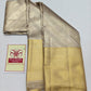 Silk Mark Certified Platinum Silver & Champagne Gold Tissue Kanjivaram Pure Silk Saree with Geometric Chevron Brocade