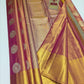 Silk Mark Certified Rose Pink & Champagne Gold Tissue Kanjivaram Pure Silk Saree with Peacock Medallions