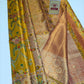 Silk Mark Certified Mustard Yellow & Amber Gold Tissue Kanjivaram Pure Silk Saree with Meenakari Floral & Bird Brocade