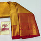 Silk Mark Certified Metallic Amber Gold Tissue & Crimson Red Kanjivaram Pure Silk Saree with Paisley Zari Border