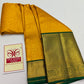 Silk Mark Certified Mustard Yellow Tissue & Emerald Green Kanjivaram Pure Silk Saree with Gold Zari Floral Jaal
