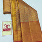Silk Mark Certified Amber Gold Tissue & Coral Pink Kanjivaram Pure Silk Saree with Floral Jaal & Medallion Border