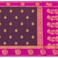 Deep Wine Plum & Rani Pink Kanjivaram Style Semi-Silk Saree with Gold Zari Floral Vines & Peacock Border