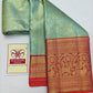 Silk Mark Certified Sea Green Tissue & Orchid Pink Kanjivaram Pure Silk Saree with Floral Jaal & Peacock Border
