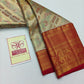 Silk Mark Certified Amber Gold Tissue & Crimson Red Kanjivaram Pure Silk Saree with Meenakari Medallions & Elephant Border