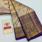 Silk Mark Certified Amber Gold Tissue & Royal Purple Kanjivaram Pure Silk Saree with Meenakari Medallions & Elephant Border