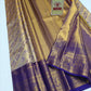 Silk Mark Certified Amber Gold Tissue & Royal Purple Kanjivaram Pure Silk Saree with Meenakari Medallions & Elephant Border