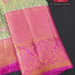 Silk Mark Certified Sea Green Tissue & Rose Pink Kanjivaram Pure Silk Saree with Meenakari Floral Jaal & Rani Pink Border